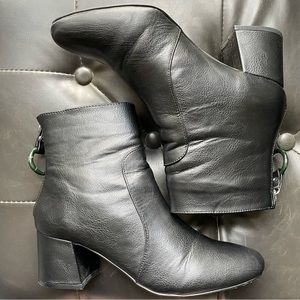 Harlow Faux Leather O-Ring Ankle Boots